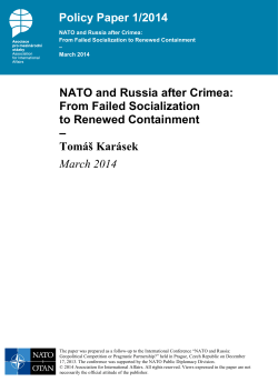 NATO and Russia after Crimea: From Failed Socialization to