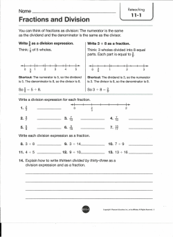 11-1 Fractions and Division