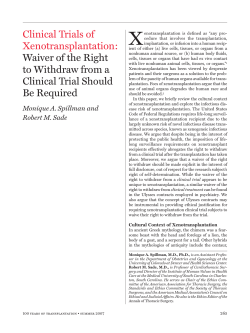 Clinical Trials of Xenotransplantation: Waiver of the Right to