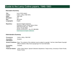 Guide to the Leroy Collins papers, 1946-1993