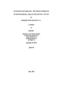 ALLEGIANCE AND HERITAGE: THE GERMAN