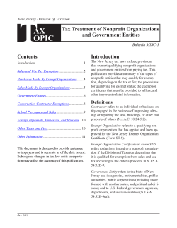 MISC-3 -Tax Treatment of Nonprofit Organizations and Goverment