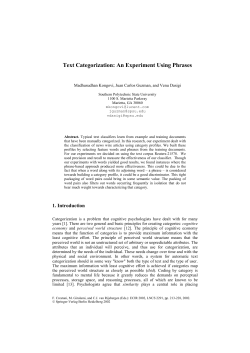 Text Categorization An Experiment Using Phrases
