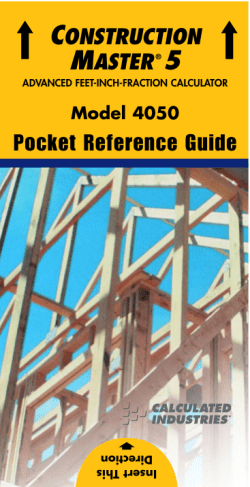 Pocket Reference Guide