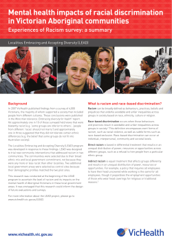 Mental health impacts of racial discrimination in Victorian