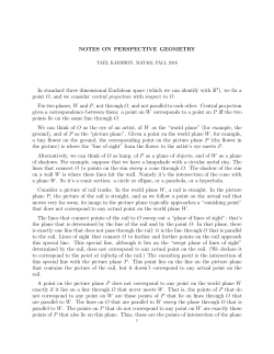 NOTES ON PERSPECTIVE GEOMETRY In standard three