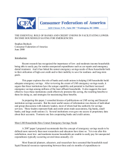 THE ESSENTIAL ROLE OF BANKS AND CREDIT UNIONS IN