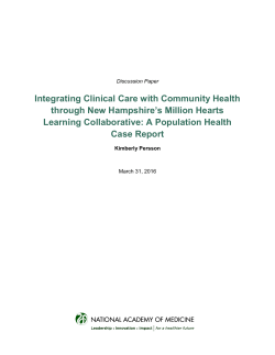Integrating Clinical Care with Community Health through New