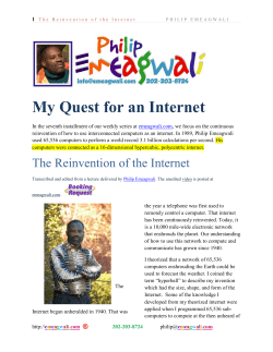 My Quest for an Internet