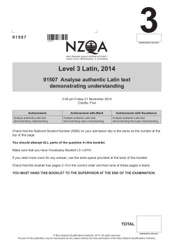 Level 3 Latin (91507) 2014