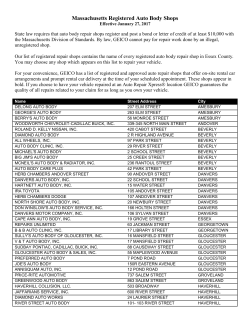 Massachusetts Registered Auto Body Shops