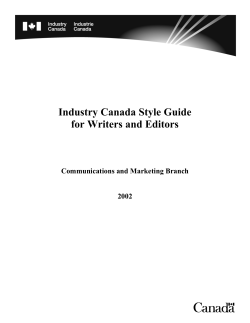 Industry Canada Style Guide for Writers and Editors