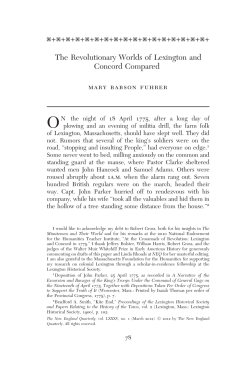 The Revolutionary Worlds of Lexington and Concord Compared