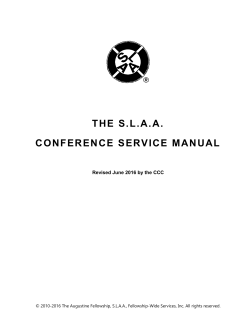 Conference Service Manual - Sex and Love Addicts Anonymous