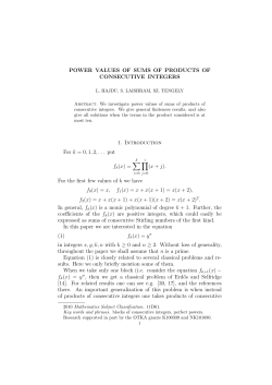 26. Power values of sums of products of consecutive integers