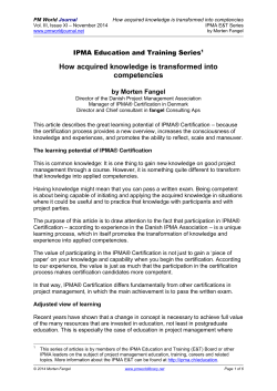 How acquired knowledge is transformed into