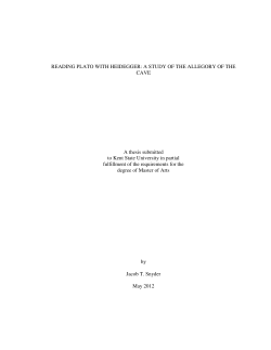 READING PLATO WITH HEIDEGGER: A STUDY OF THE