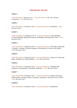 CHEMISTRY ONLINE UNIT 1 UNIT 2 UNIT 3 UNIT 4 UNIT 5 UNIT 6
