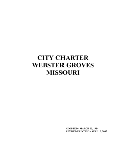City Charter - City of Webster Groves