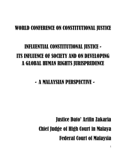 Zakaria, Dato` Arifin, Chief Justice, High Court