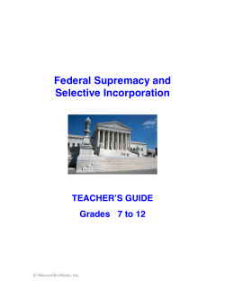 Federal Supremacy and Selective Incorporation