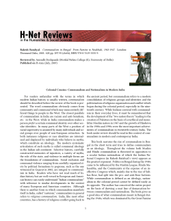 Colonial Cousins: Communalism and Nationalism in Modern - H-Net