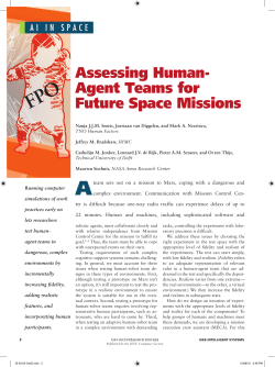 Assessing Human- Agent Teams for Future Space Missions