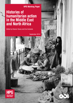 HPG paper - Histories of humanitarian action in the Middle East and