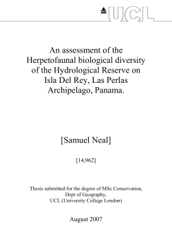 An assessment of the Herpetofaunal biological diversity of the