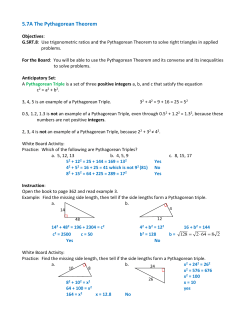 5.7A The Pythagorean Theorem
