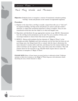 Lesson Plans &ndash; Red Flag Words and Phrases