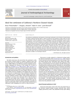 Ideal Free Settlement of California`s Northern