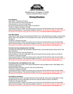 Driving Directions - Warnertheatre.org