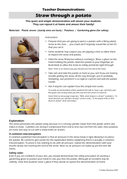 Straw through a potato