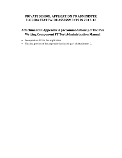 Appendix A (Accommodations) - Florida Department Of Education