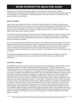 MIFAB INTERCEPTOR SELECTION GUIDE