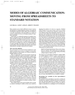 moving from spreadsheets to standard notation