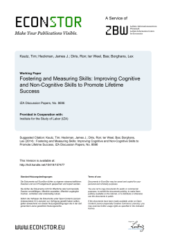 Fostering and Measuring Skills: Improving Cognitive and