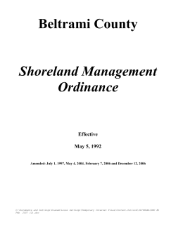 Shoreland Management Ordinance