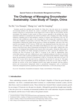 The Challenge of Managing Groundwater Sustainably: Case Study