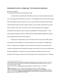Combatting Terrorism in a Digital Age: First Amendment Implications