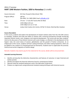 HART 1040 Western Fashion, 1850 to Nowadays (1