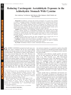 Reducing Carcinogenic Acetaldehyde Exposure