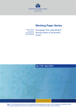 European firm adjustment during times of - ECB