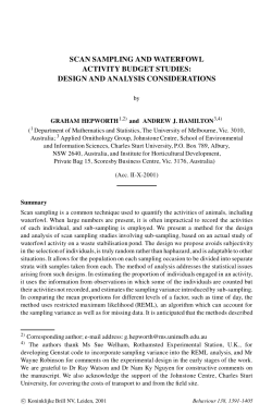 SCAN SAMPLING AND WATERFOWL ACTIVITY BUDGET