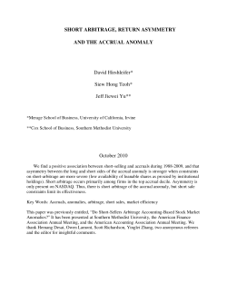 SHORT ARBITRAGE, RETURN ASYMMETRY AND THE ACCRUAL