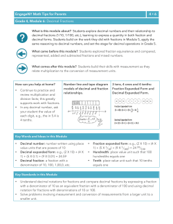 Grade 4, Module 6 - Engage New York Math Tips for Parents