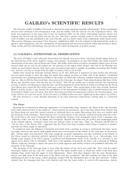GALILEO`s SCIENTIFIC RESULTS