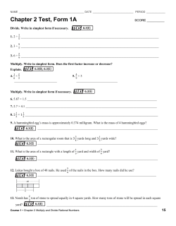 Chapter 2 Test, Form 1A(continued)