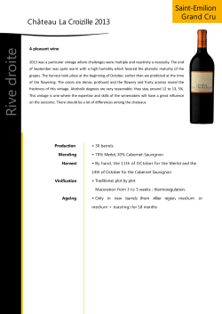Technical sheet - Ch&acirc;teau La Croizille